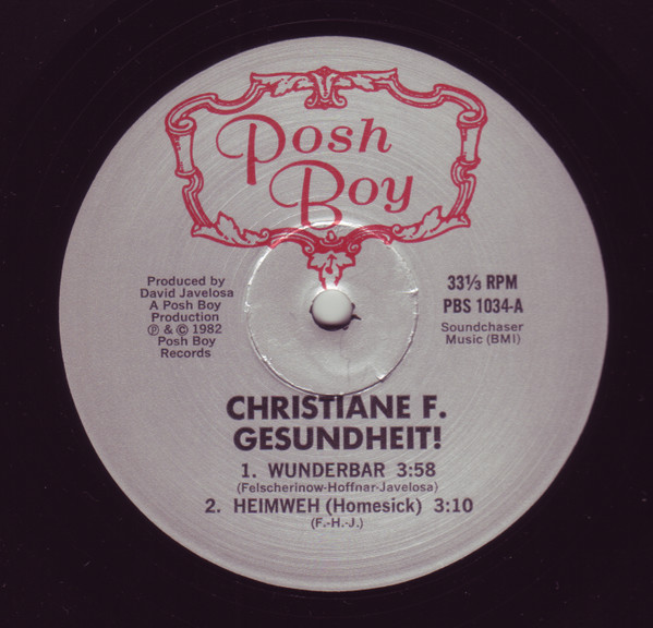 Christiane F. - Gesundheit! | Posh Boy (PBS 1034) - 3