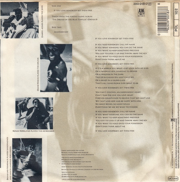 Sting - If You Love Somebody Set Them Free | A&M Records (390 018-7) - 2 Sting - If You Love Somebody Set Them Free | A&M Records (390 018-7) - 2