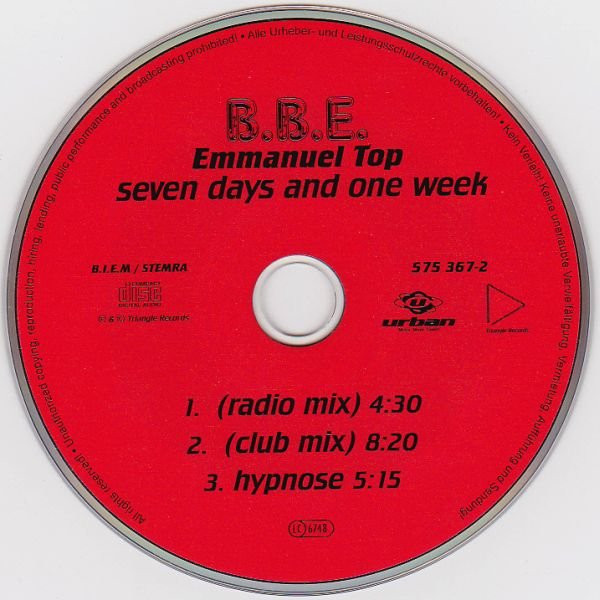 B.B.E. , Emmanuel Top - Seven Days And One Week | Urban (575 367-2) - 3