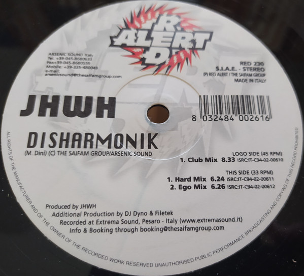 JHWH - Disharmonik | Red Alert (RED 230)