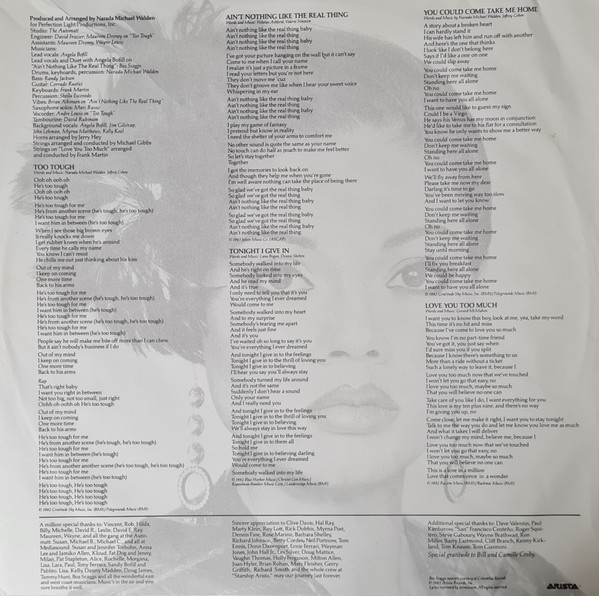 Angela Bofill - Too Tough | Arista (AL-9616) - 3