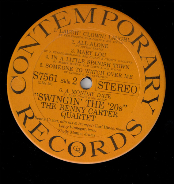 The Benny Carter Quartet - Swingin' The '20s | Contemporary Records (S 7561) - 4