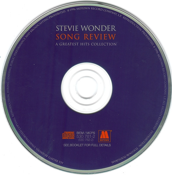 Stevie Wonder - Song Review (A Greatest Hits Collection) | Motown (530 761-2) - 3