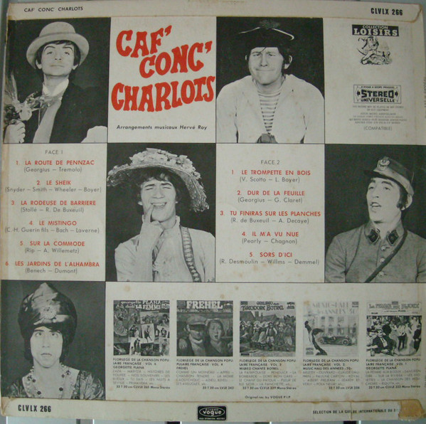 Les Charlots - Caf'Conc'Charlots | Disques Vogue (CLVLX 266) - 2