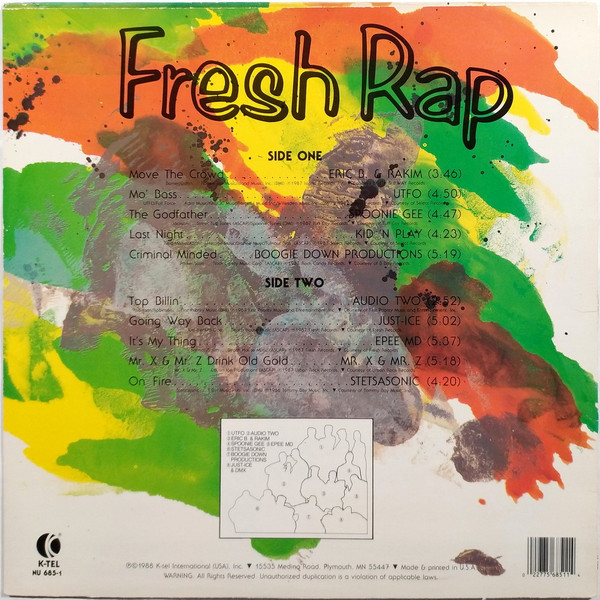 Various - Fresh Rap | K-Tel (NU 685-1) - 2