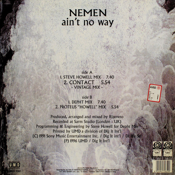 Nemen - Ain't No Way | Underground Music Department (UMD) (UMD 292) - 2