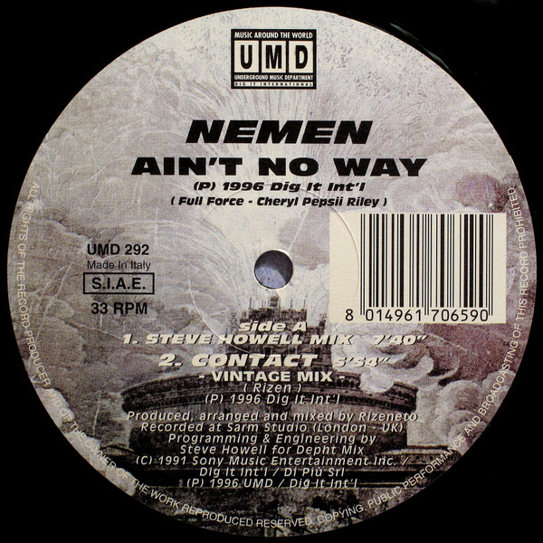 Nemen - Ain't No Way | Underground Music Department (UMD) (UMD 292) - 3