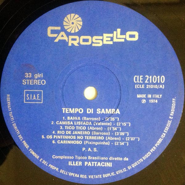 Complesso Tipico Brasiliano Diretto Da Iller Pattacini - Tempo Di Samba | Carosello (CLE 21.010) - 3