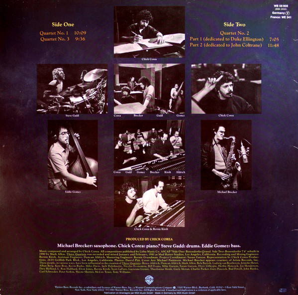 Chick Corea - Three Quartets | Warner Bros. Records (WB 56 908) - 2