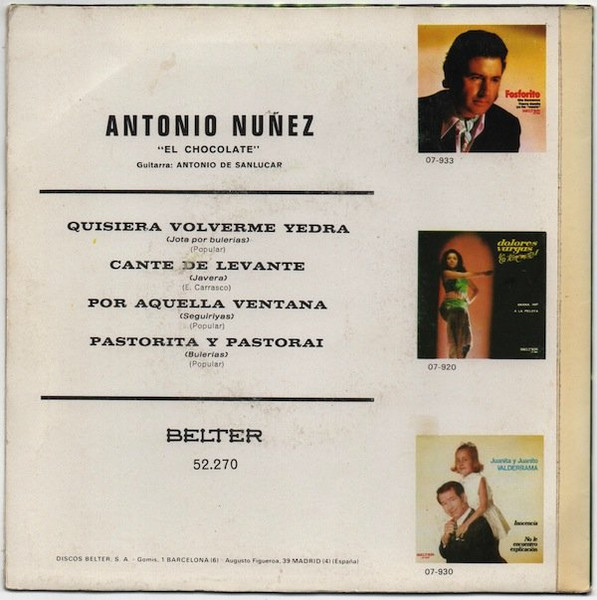 Por Aquella Ventana / Cante De Levante / Pastorita Y Pastorai / Quisiera Volverme Yedra