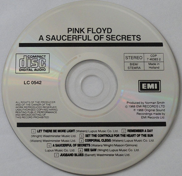 Pink Floyd - A Saucerful Of Secrets | EMI (CDP 7 46383 2) - 3 Pink Floyd - A Saucerful Of Secrets | EMI (CDP 7 46383 2) - 3