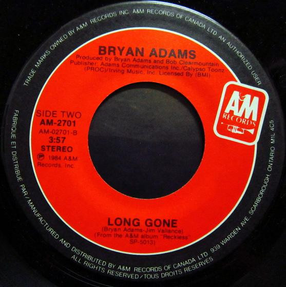 Bryan Adams - Somebody (7") [Vinyl] | A&M Records (AM-2701) - 4