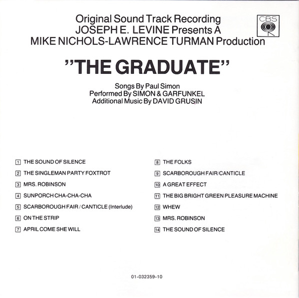 Simon & Garfunkel , Dave Grusin - The Graduate (Original Sound Track Recording) | CBS (CDCBS 32359) - 2 Simon & Garfunkel , Dave Grusin - The Graduate (Original Sound Track Recording) | CBS (CDCBS 32359) - 2