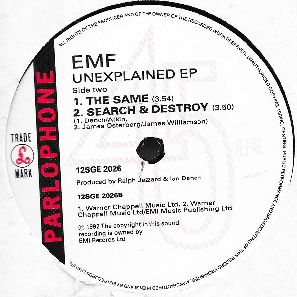 EMF - Unexplained EP | Parlophone (12SGE 2026) - 4 EMF - Unexplained EP | Parlophone (12SGE 2026) - 4