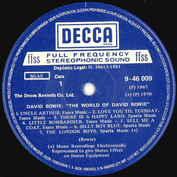 David Bowie - The World Of David Bowie | Decca (9-46009) - 3