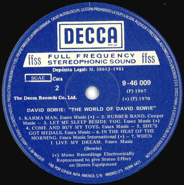David Bowie - The World Of David Bowie | Decca (9-46009) - 4