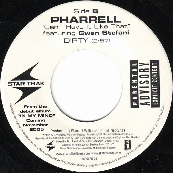 Pharrell Williams - Can I Have It Like That | Star Trak Entertainment (B0005635-21) - 2 Pharrell Williams - Can I Have It Like That | Star Trak Entertainment (B0005635-21) - 2
