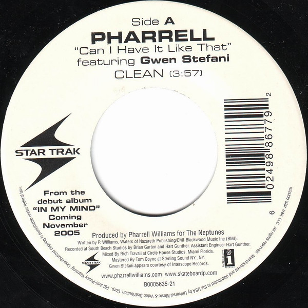 Pharrell Williams - Can I Have It Like That | Star Trak Entertainment (B0005635-21) - main Pharrell Williams - Can I Have It Like That | Star Trak Entertainment (B0005635-21) - main