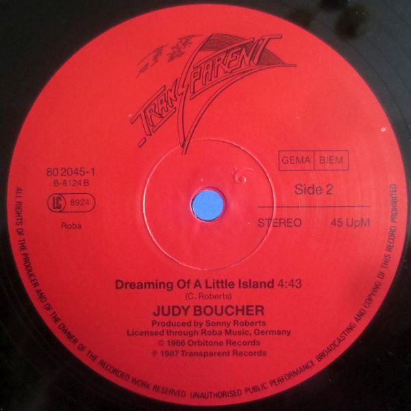 Judy Boucher - Can't Be With You Tonight | Transparent (80 2045-1) - 4 Judy Boucher - Can't Be With You Tonight | Transparent (80 2045-1) - 4