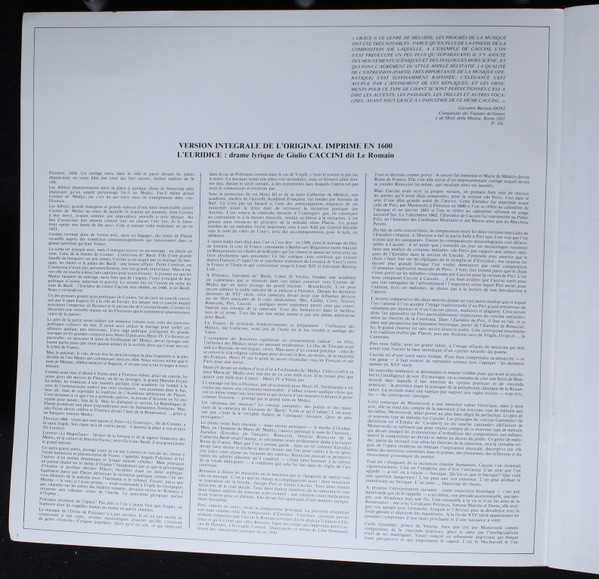 Giulio Caccini , Rodrigo De Zayas - Euridice | Arion (ARN 238023) - 4