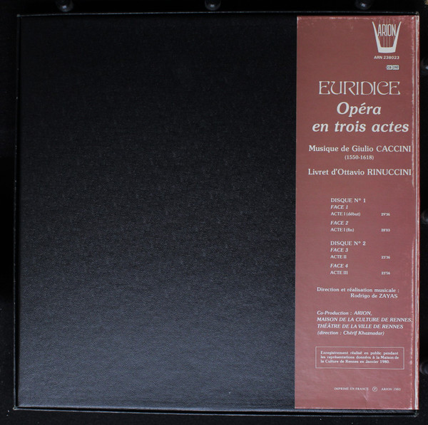 Giulio Caccini , Rodrigo De Zayas - Euridice | Arion (ARN 238023) - 2