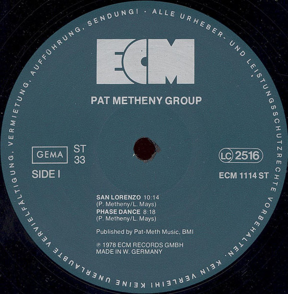 Pat Metheny Group - Pat Metheny Group | ECM Records (ECM 1114) - 3 Pat Metheny Group - Pat Metheny Group | ECM Records (ECM 1114) - 3