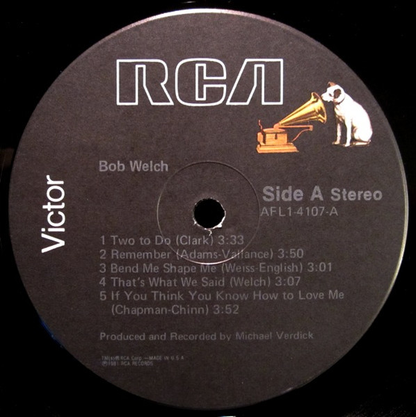 Bob Welch - Bob Welch | RCA Victor (AFL1-4107) - 3 Bob Welch - Bob Welch | RCA Victor (AFL1-4107) - 3