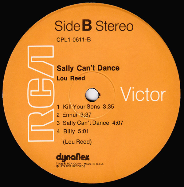 Lou Reed - Sally Can't Dance | RCA (CPL1-0611) - 2