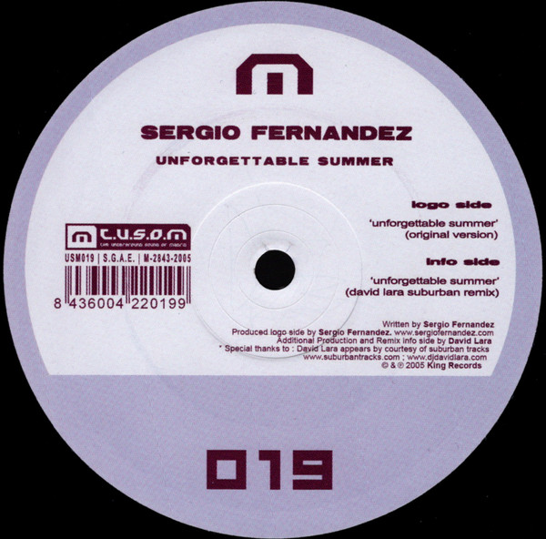 Sergio Fernandez - Unforgettable Summer | T.U.S.O.M. Recordings (USM019) - 3