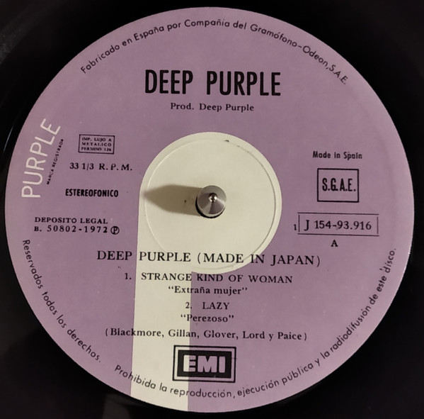 Deep Purple - Made In Japan | Purple Records (1J 154-93.915/6) - 3