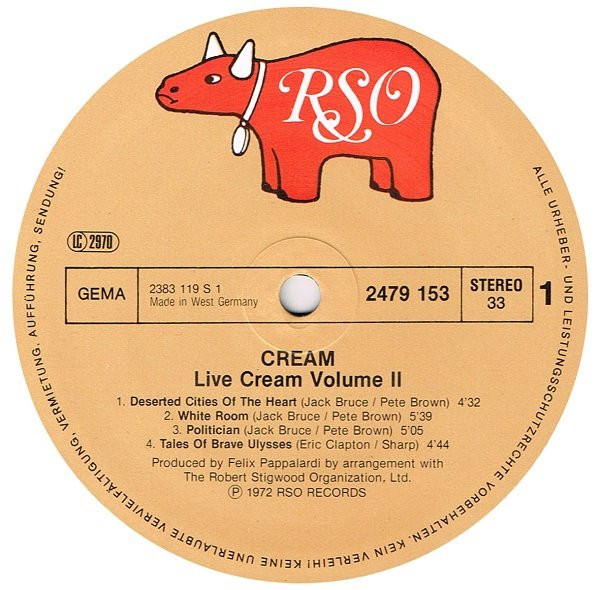 Cream - Live Cream Volume II | RSO (2479 153) - 3
