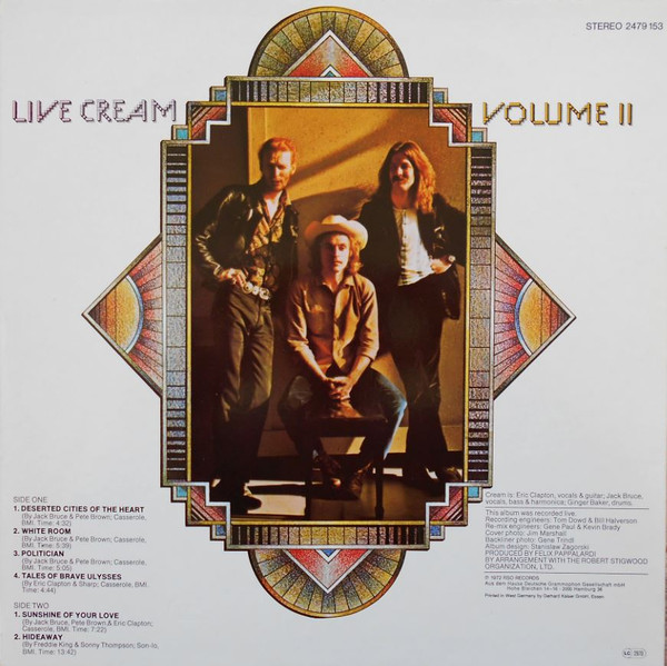 Cream - Live Cream Volume II | RSO (2479 153) - 2