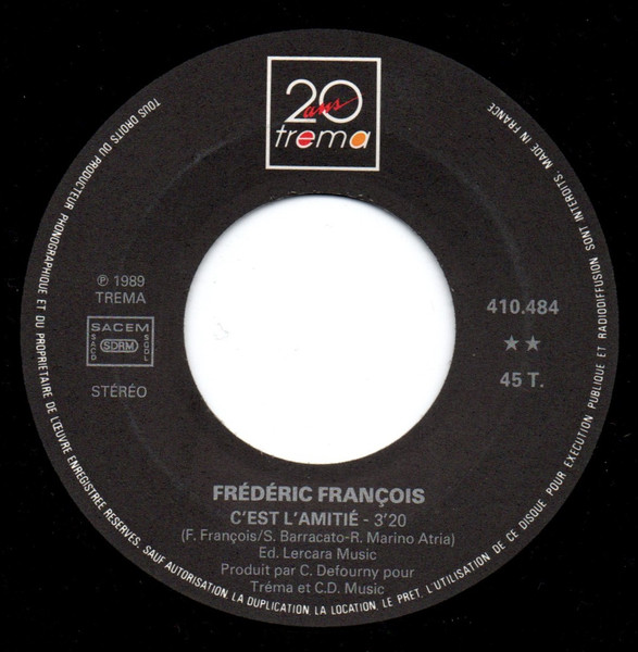 Frédéric François - Qui De Nous Deux | 20 Ans Trema (410 484) - 4
