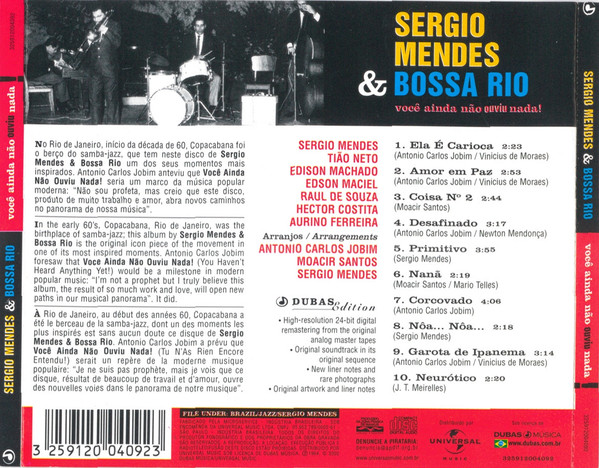 Sérgio Mendes & Bossa Rio - Você Ainda Não Ouviu Nada! | Dubas Música (325912004092) - 2