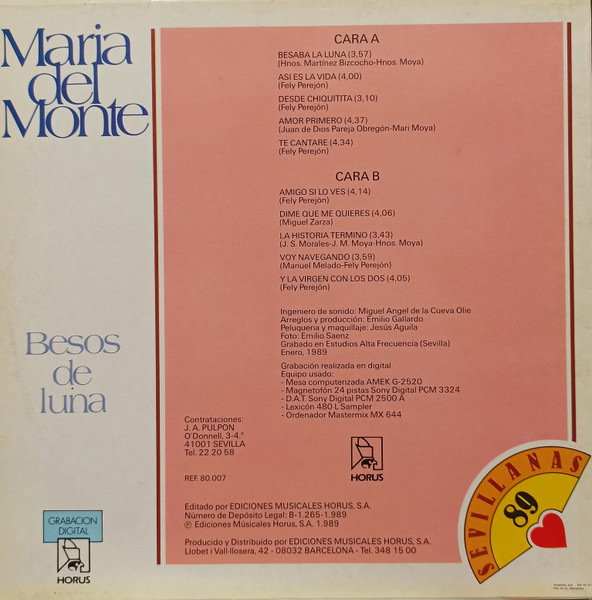 María Del Monte - Besos De Luna | Horus (80.007) - 2