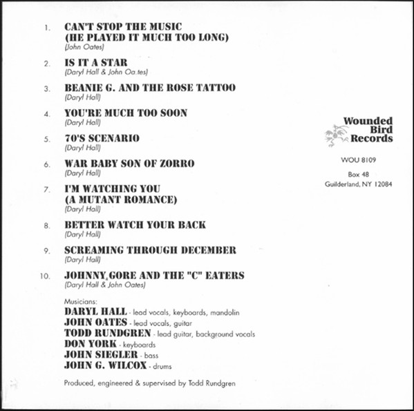 Daryl Hall & John Oates - War Babies CD | Wounded Bird Records (WOU 8109) - 2