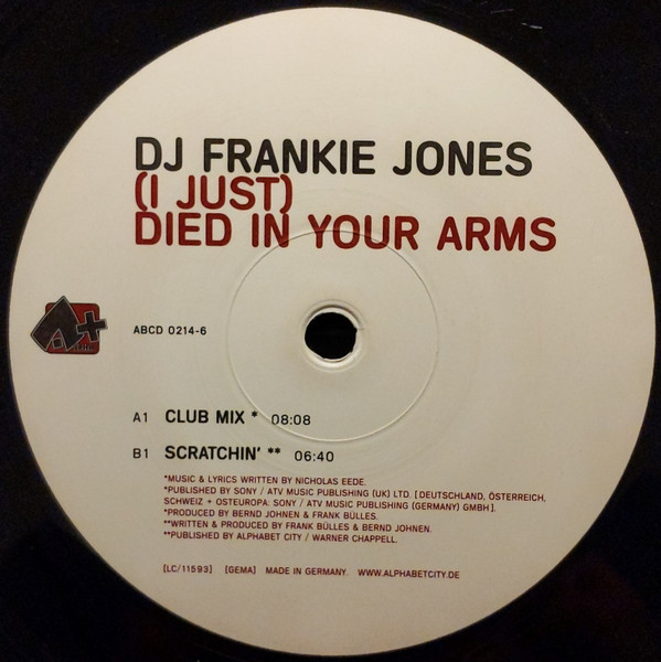 DJ Frankie Jones - (I Just) Died In Your Arms | Alpha+ (ABCD 0214-6) - 4