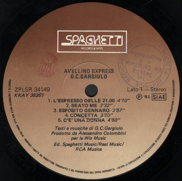 Gerardo Gargiulo - Avellino Express | Spaghetti Records (ZPLSR 34149) - 4 Gerardo Gargiulo - Avellino Express | Spaghetti Records (ZPLSR 34149) - 4