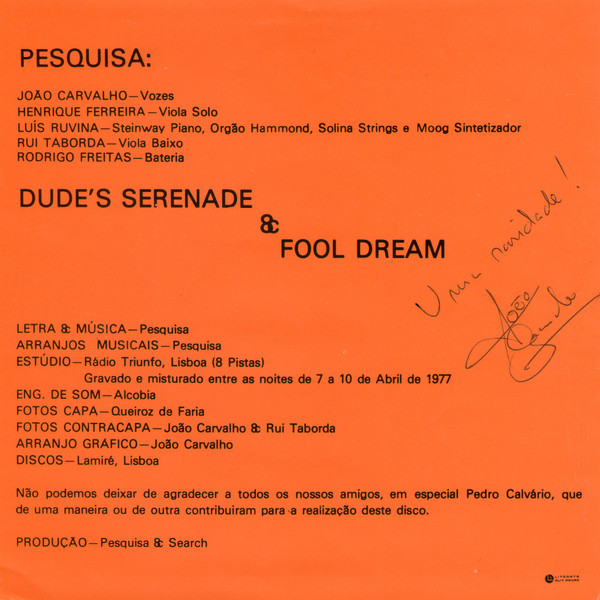 Pesquisa - Dude's Serenade / Fool Dream | Search (PS-001) - 3
