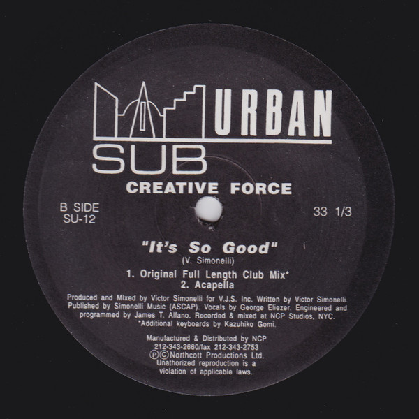 Creative Force - It's So Good | Sub-Urban (SU-12) - 2