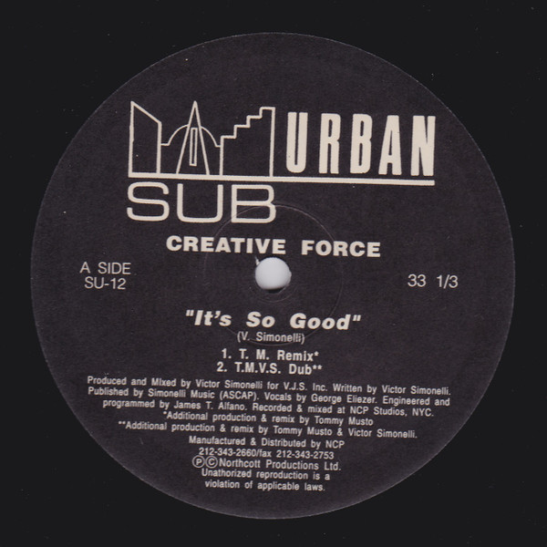 Creative Force - It's So Good | Sub-Urban (SU-12) - main