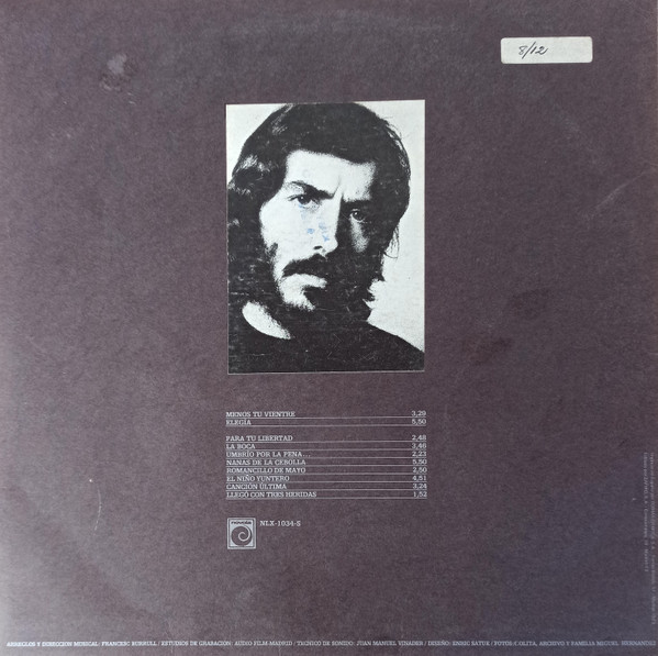 Joan Manuel Serrat - Miguel Hernandez | Novola (NLX-1034-S) - 2 Joan Manuel Serrat - Miguel Hernandez | Novola (NLX-1034-S) - 2