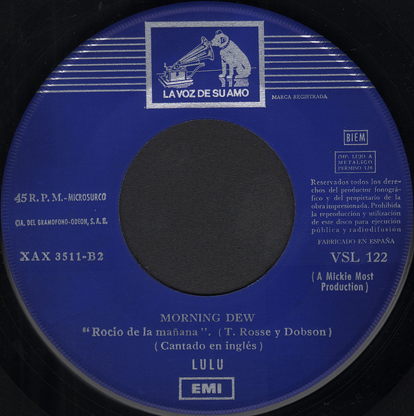 Lulu - Boom Bang-A-Bang (En Español) / Morning Dew | La Voz De Su Amo (VSL 122) - 4 Lulu - Boom Bang-A-Bang (En Español) / Morning Dew | La Voz De Su Amo (VSL 122) - 4