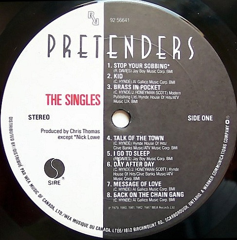 The Pretenders - The Singles [Vinyl] | Sire (92 56641) - 3
