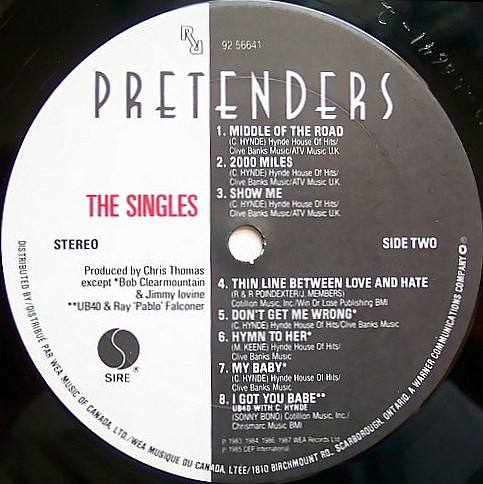 The Pretenders - The Singles [Vinyl] | Sire (92 56641) - 4