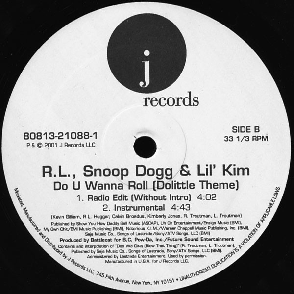 RL & Snoop Dogg & Lil' Kim - Do U Wanna Roll (Dolittle Theme) | J Records (80813-21088) - 2