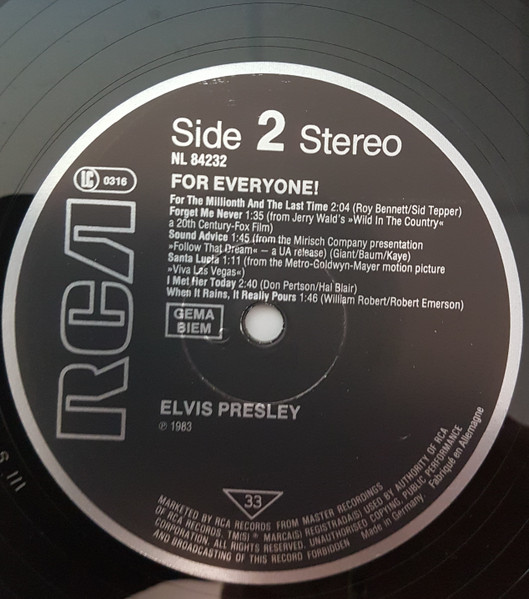Elvis Presley - Elvis For Everyone! | RCA (NL 84232) - 4 Elvis Presley - Elvis For Everyone! | RCA (NL 84232) - 4