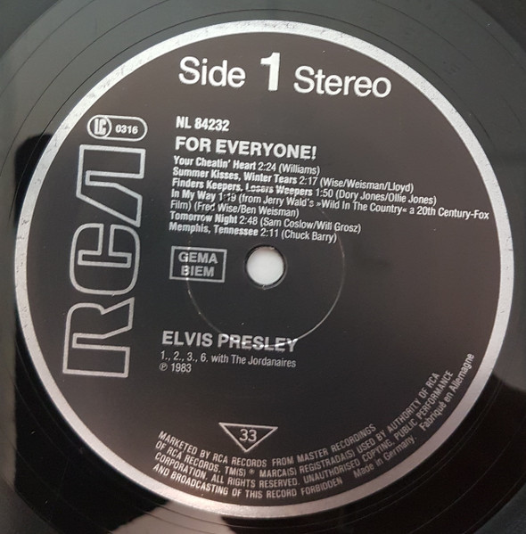 Elvis Presley - Elvis For Everyone! | RCA (NL 84232) - 3 Elvis Presley - Elvis For Everyone! | RCA (NL 84232) - 3