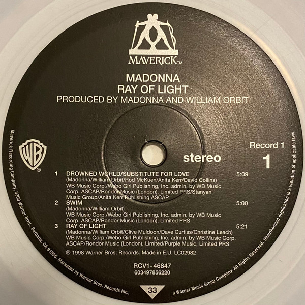 Madonna - Ray Of Light (2LP - RSD2018 - Clear Vinyl) [Vinyl] | Maverick (RCV1 46847) - 4