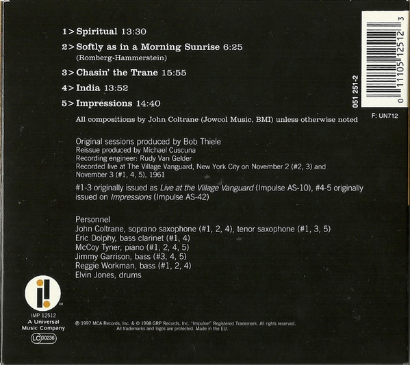 John Coltrane - Live At The Village Vanguard (The Master Takes) | Impulse! (IMP 12512) - 2